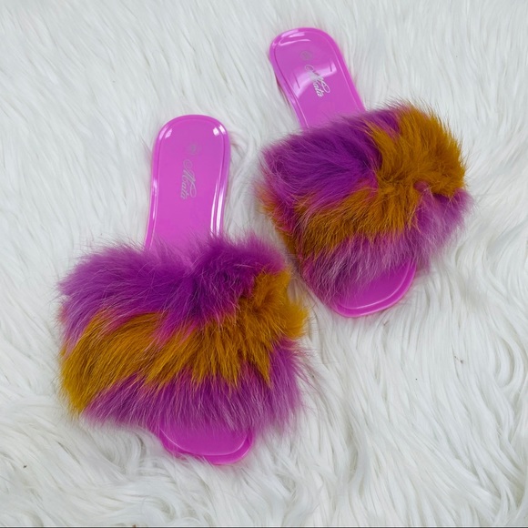 Pink fur jelly sandal - Picture 6 of 6